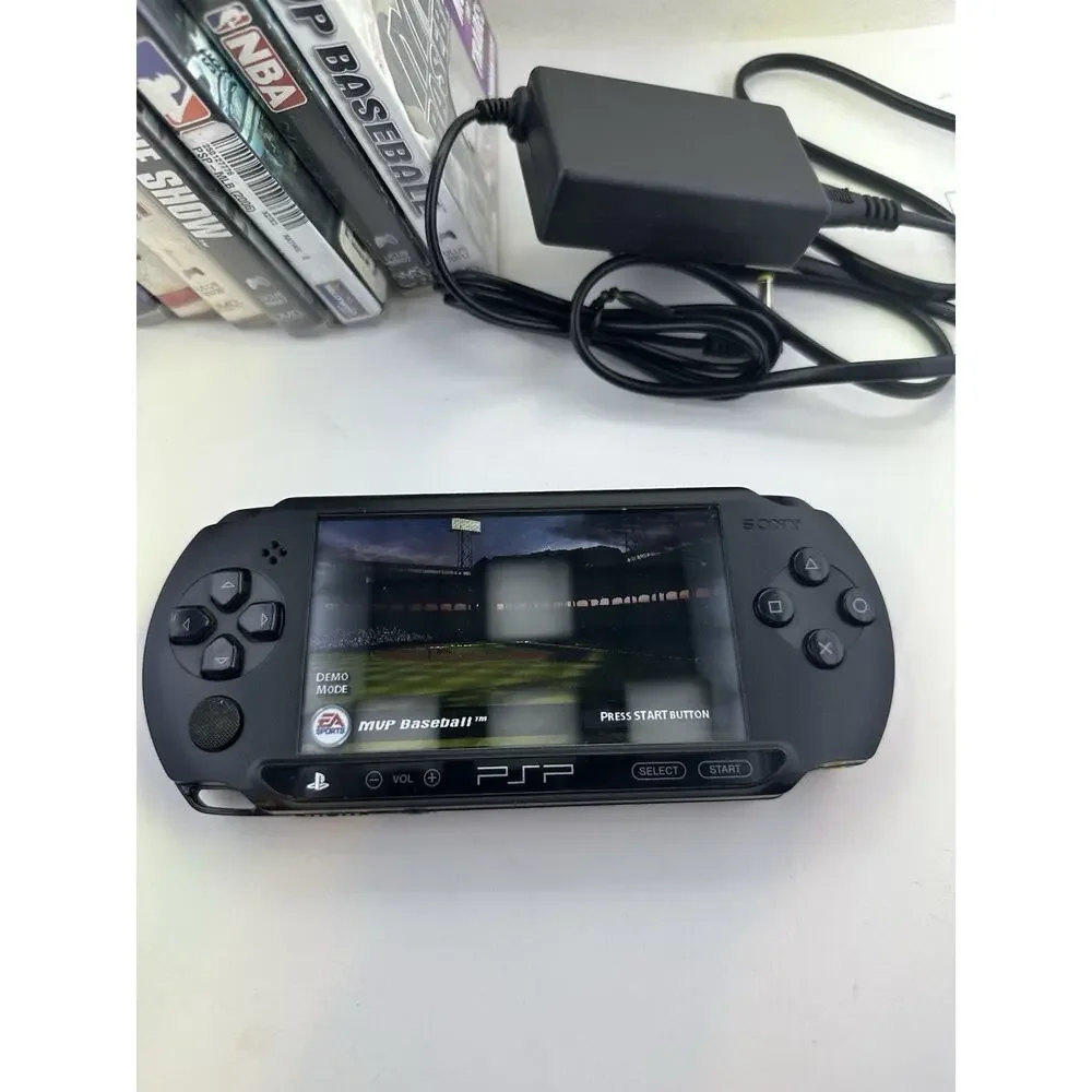 Sony PSP Street E1003 Console Tested Working w/ Charger & 7 Games Rare Gaming